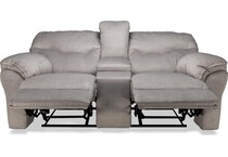 marion grey reclining console loveseat   