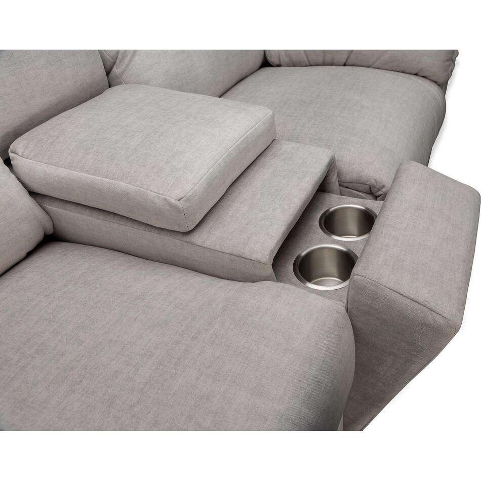 marion grey reclining console loveseat   