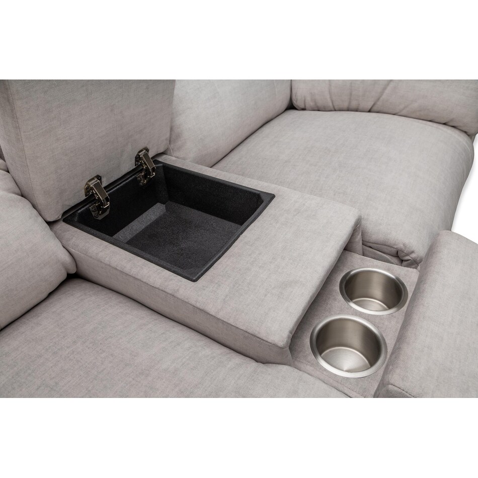 marion grey reclining console loveseat   