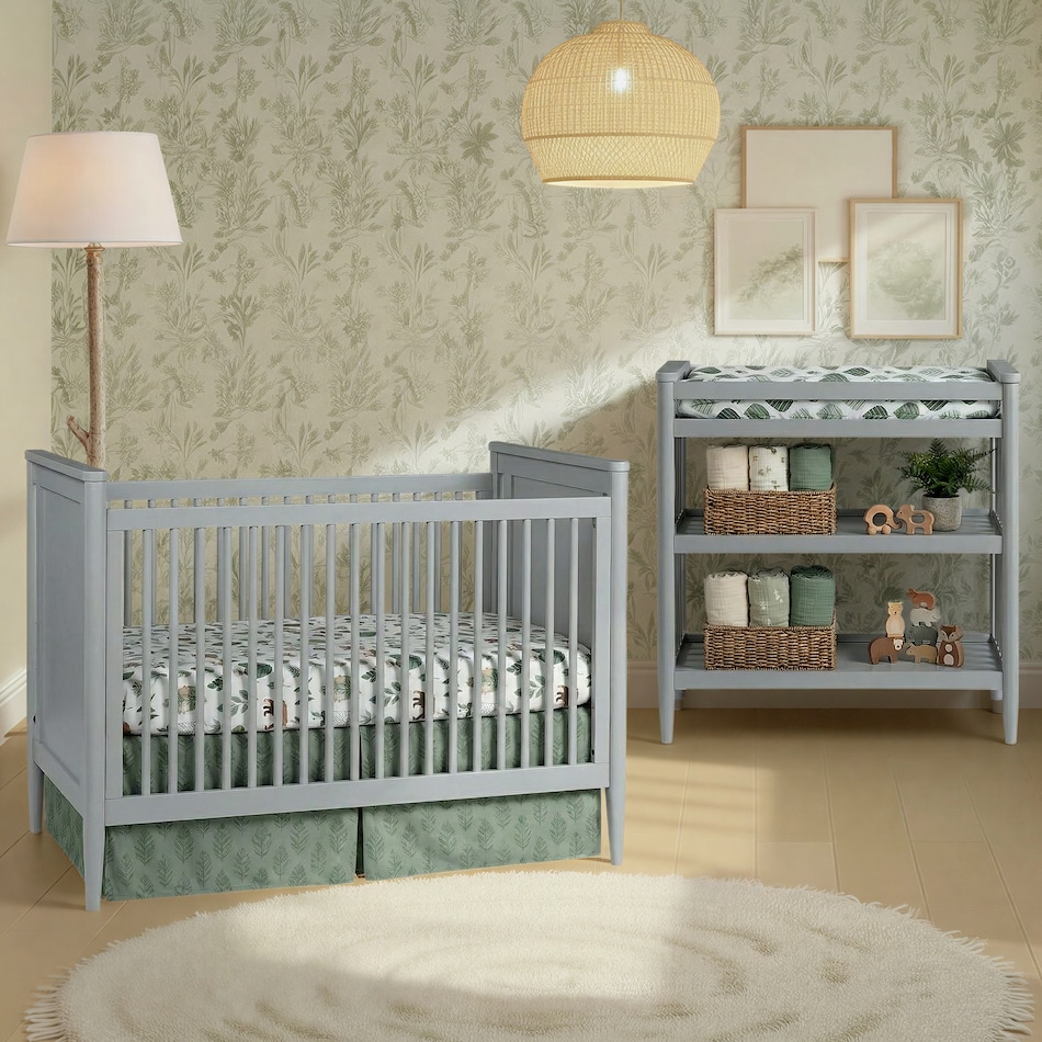 marlowe nursery light gray crib   