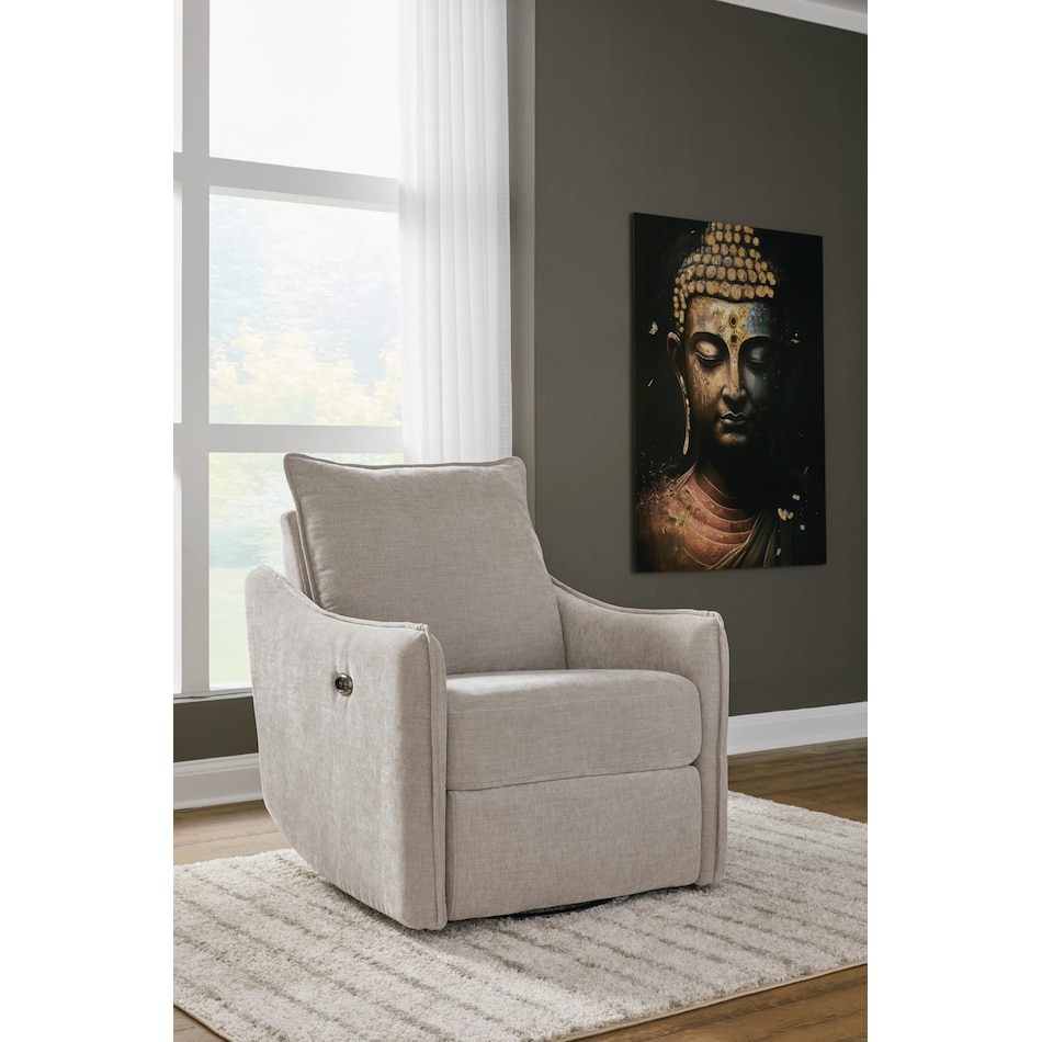 mcburg blue power swivel glider recliner   