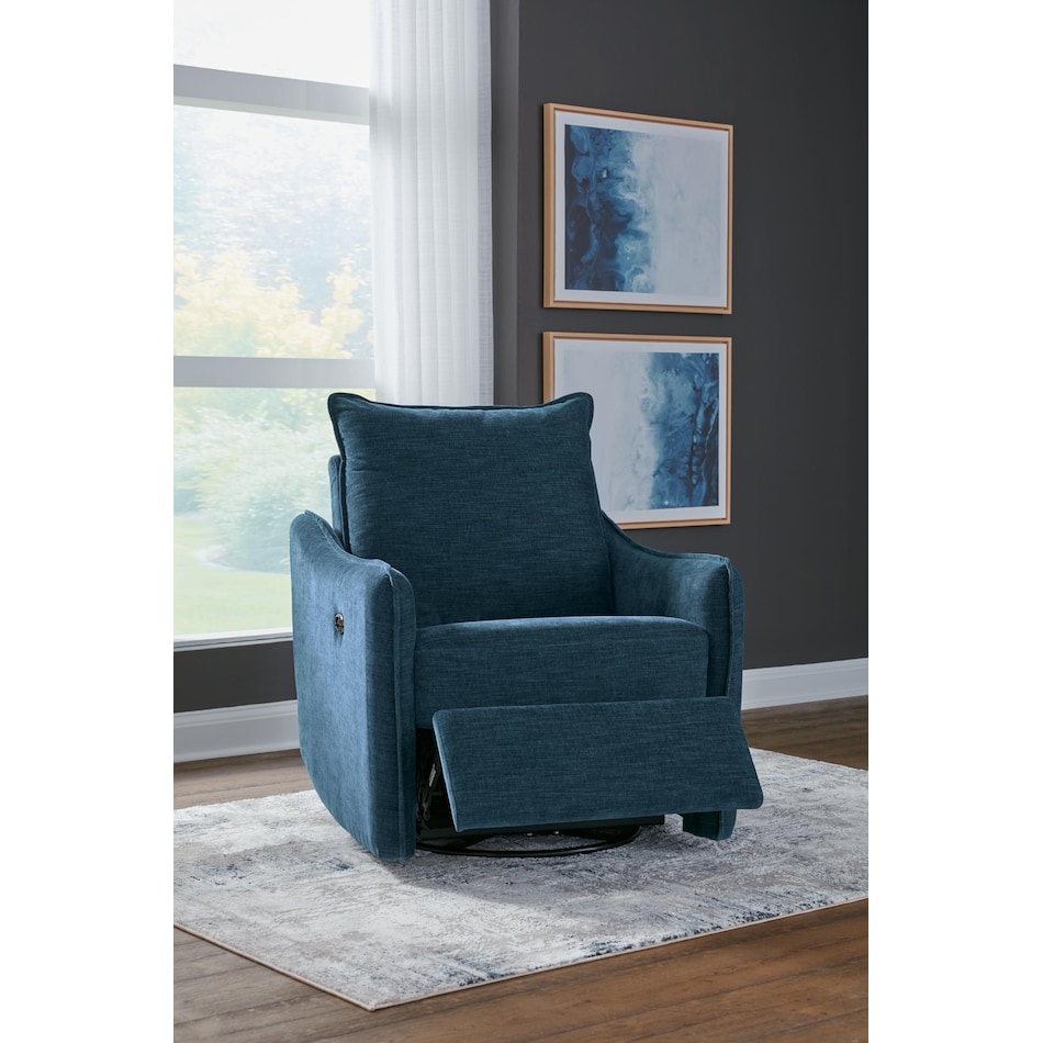 mcburg navy power swivel glider recliner   