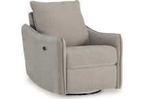 mcburg taupe power swivel glider recliner   