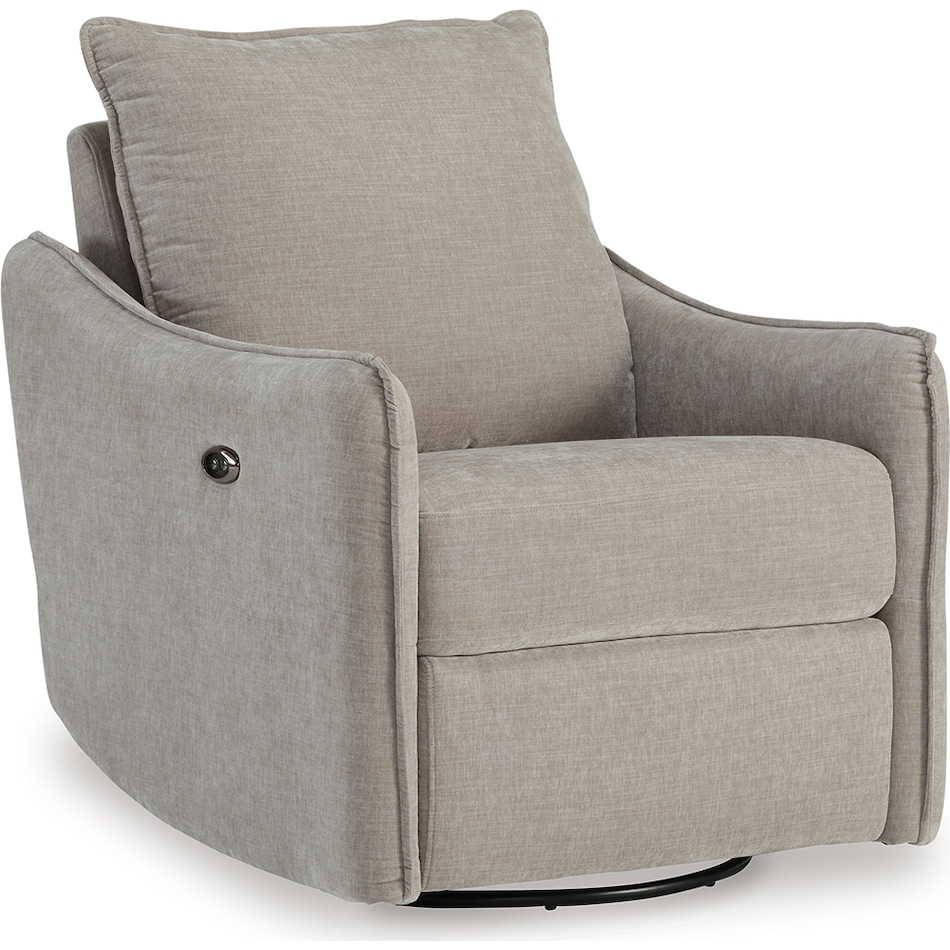 mcburg taupe power swivel glider recliner   