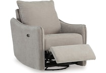 mcburg taupe power swivel glider recliner   
