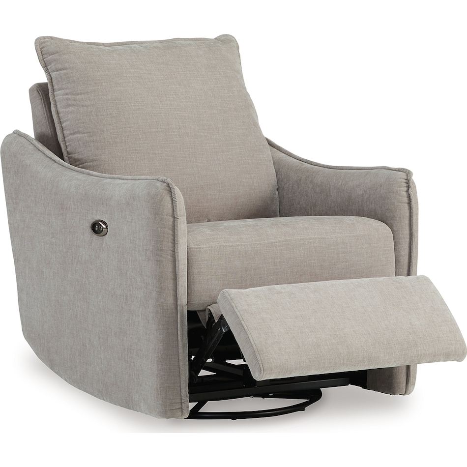 mcburg taupe power swivel glider recliner   