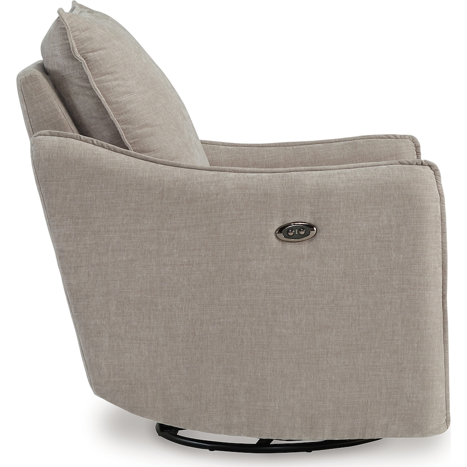 mcburg taupe power swivel glider recliner   
