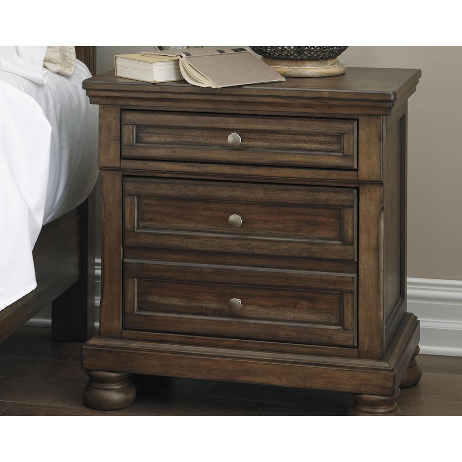 medium brown nightstand   