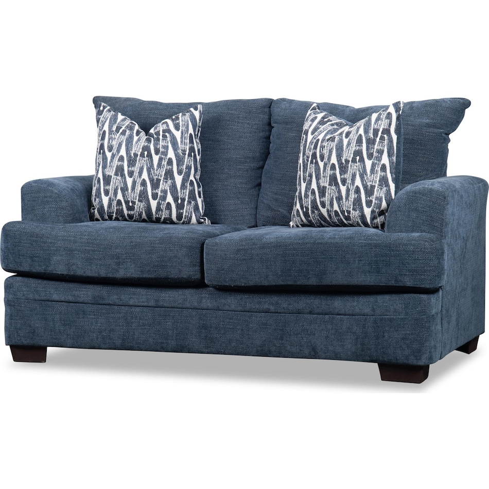 mercer blue loveseat   