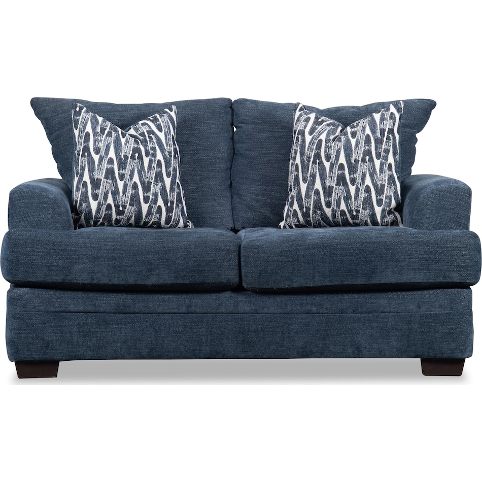 mercer blue loveseat   