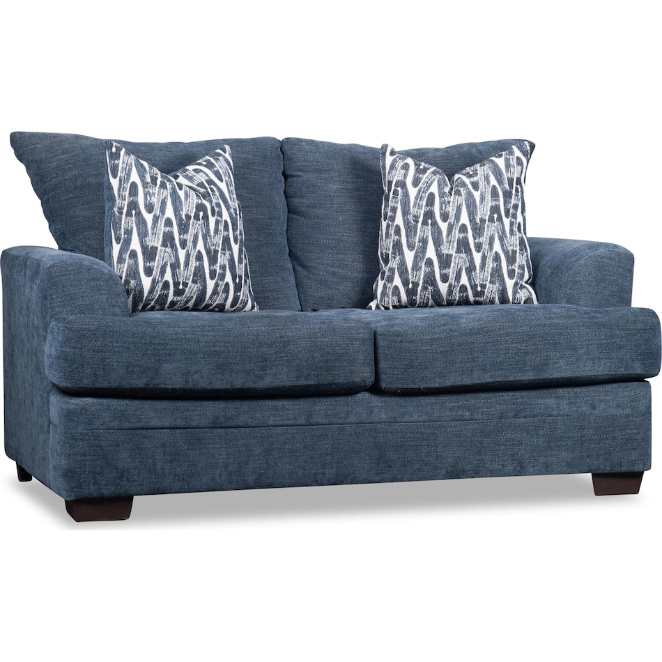 mercer blue loveseat   