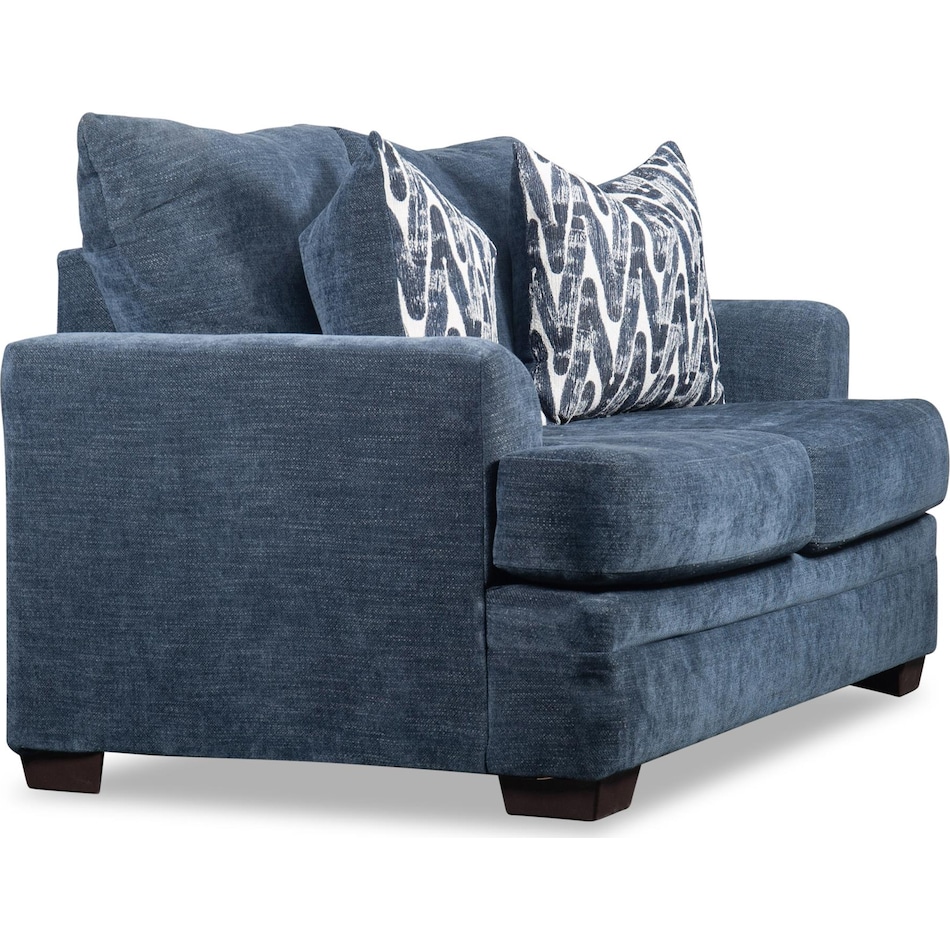 mercer blue loveseat   