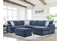 mercer blue ottoman   