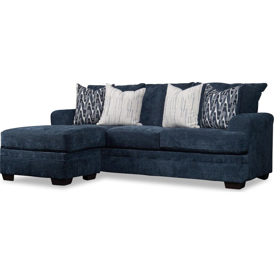 mercer blue sofa chaise   