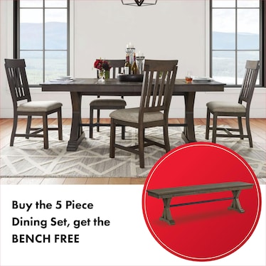 MICHAEL 5-PC DINING SET WITH FREE BENCH!