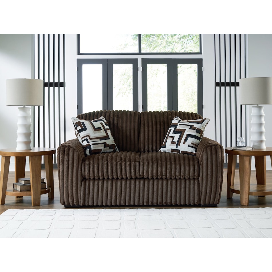 midnight madness chocolate loveseat   