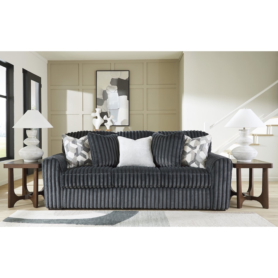 midnight madness gunmetal loveseat   