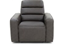milan slate leathe rpower recliner   