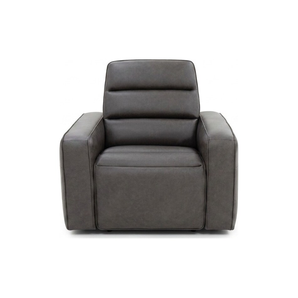 milan slate leathe rpower recliner   