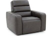 milan slate leathe rpower recliner   