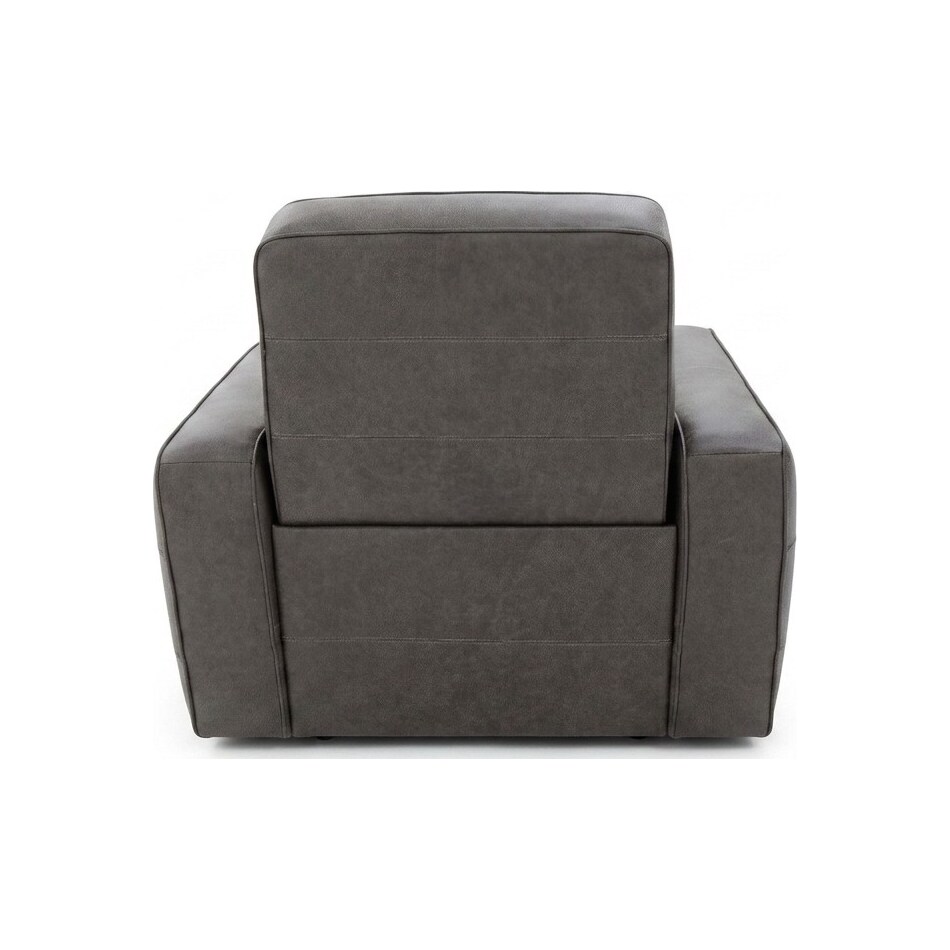 milan slate leathe rpower recliner   