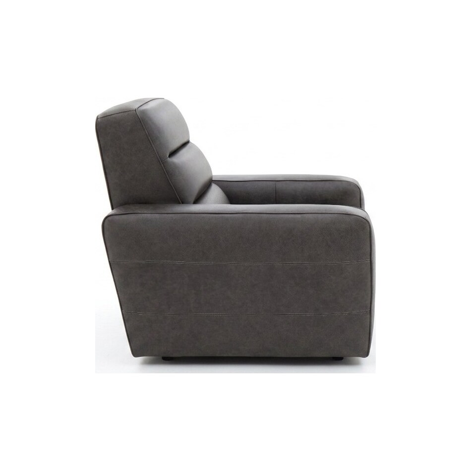 milan slate leathe rpower recliner   