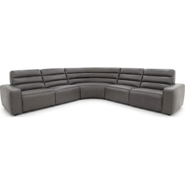 MILAN LEATHER 5-PEICE DUAL POWER SECTIONAL