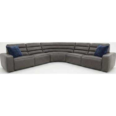 MILAN LEATHER 5-PIECE DUAL POWER SECTIONAL