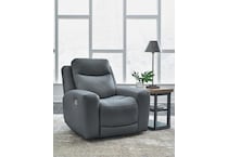 mindanao blue power leather recliner   