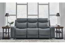 mindanao blue power leather reclining sofa   