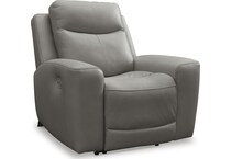 mindanao gray power leather recliner   