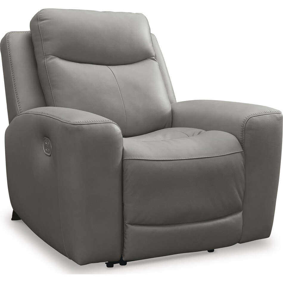 mindanao gray power leather recliner   
