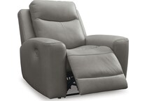 mindanao gray power leather recliner   