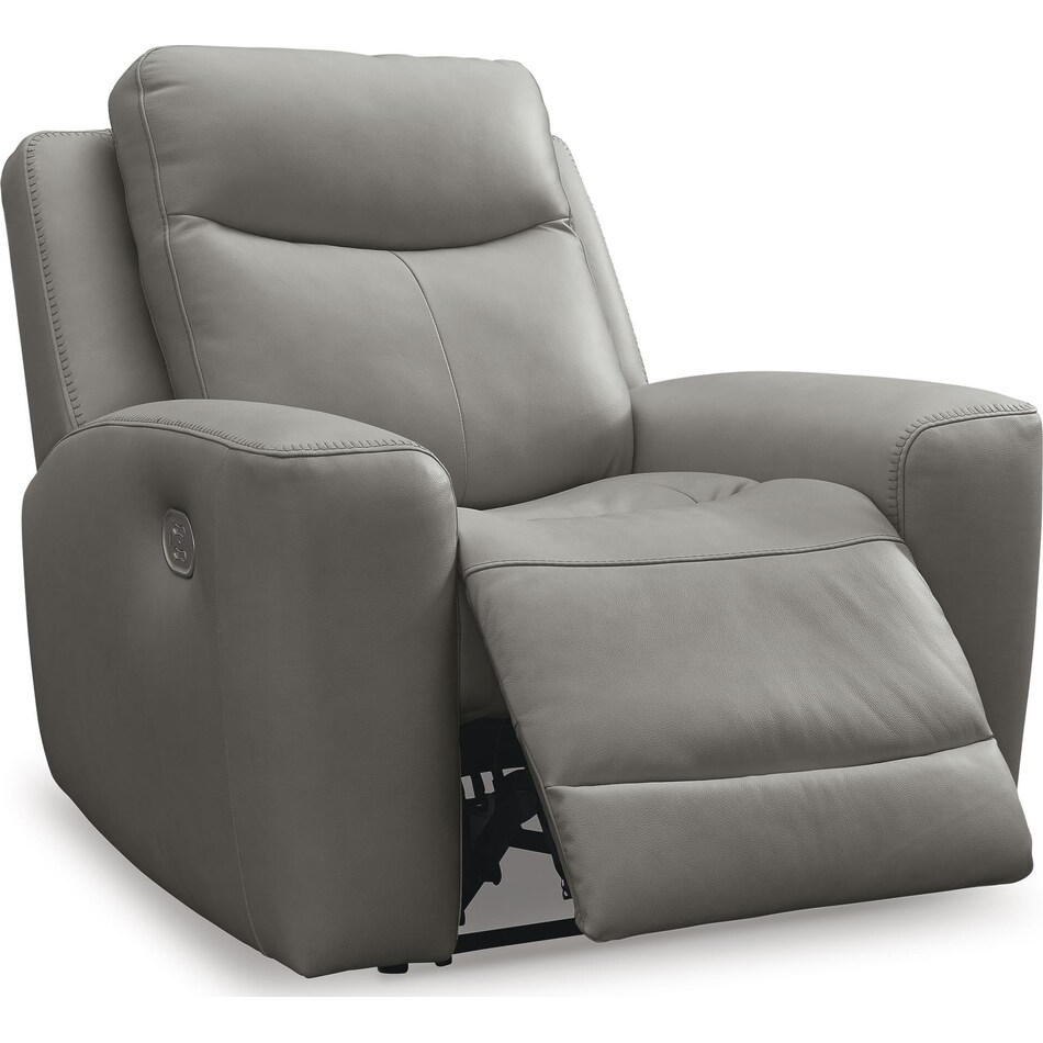 mindanao gray power leather recliner   