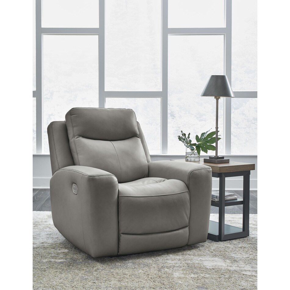 mindanao gray power leather recliner   