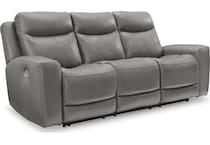 mindanao gray power leather reclining sofa   