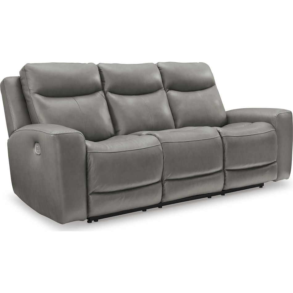 mindanao gray power leather reclining sofa   