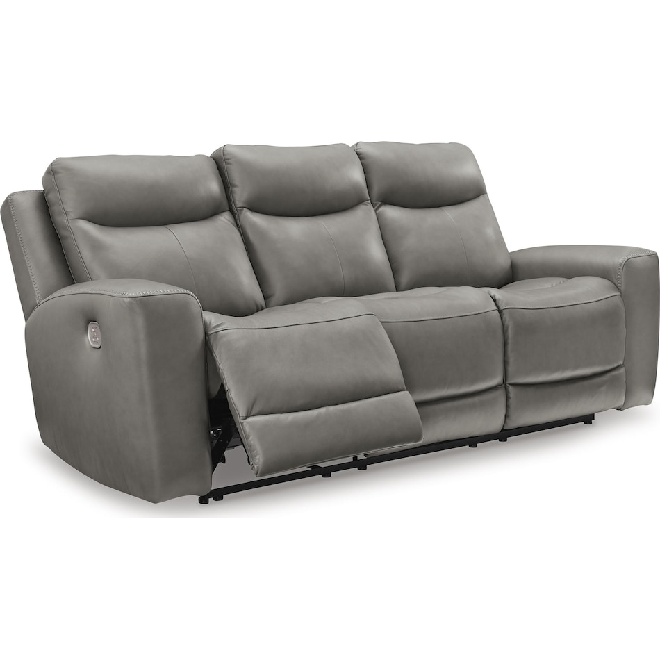 mindanao gray power leather reclining sofa   