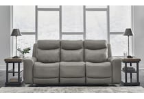 mindanao gray power leather reclining sofa   