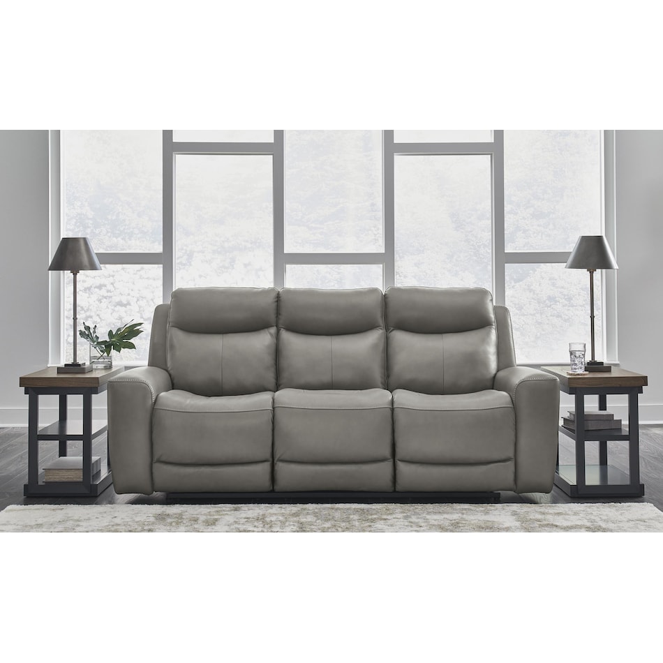 mindanao gray power leather reclining sofa   