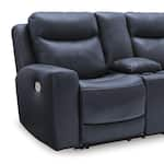 mindanao ocean power leather reclining console loveseat   