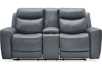 mindanao steel power leather reclining console loveseat   