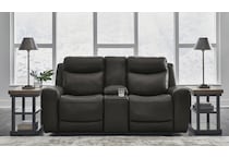 mindanao storm power leather reclining console loveseat   