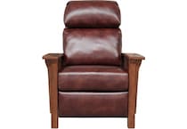 mission wenlock fudge leather push back recliner   