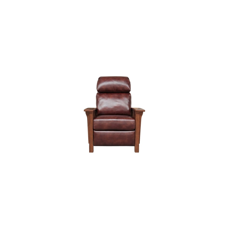 mission wenlock fudge leather push back recliner   