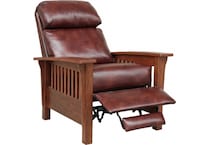 mission wenlock fudge leather push back recliner   