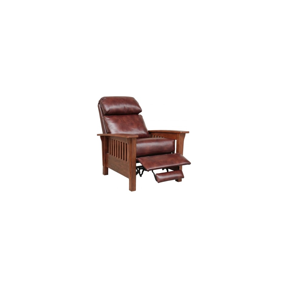 mission wenlock fudge leather push back recliner   