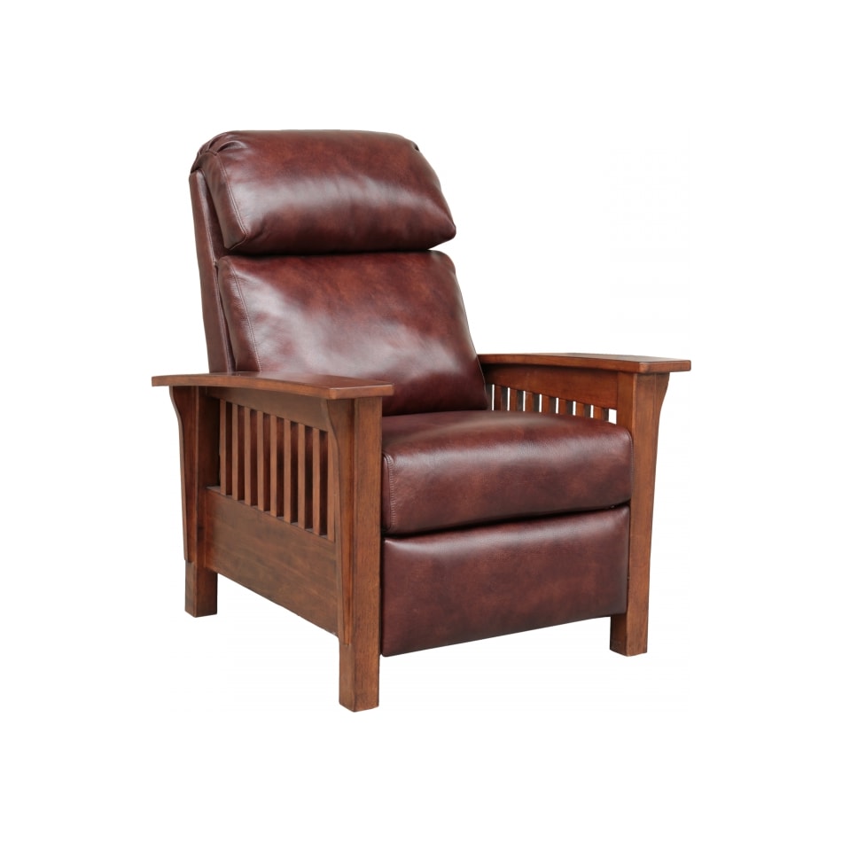 mission wenlock fudge leather push back recliner   