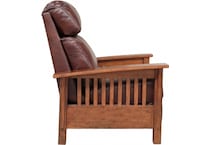 mission wenlock fudge leather push back recliner   