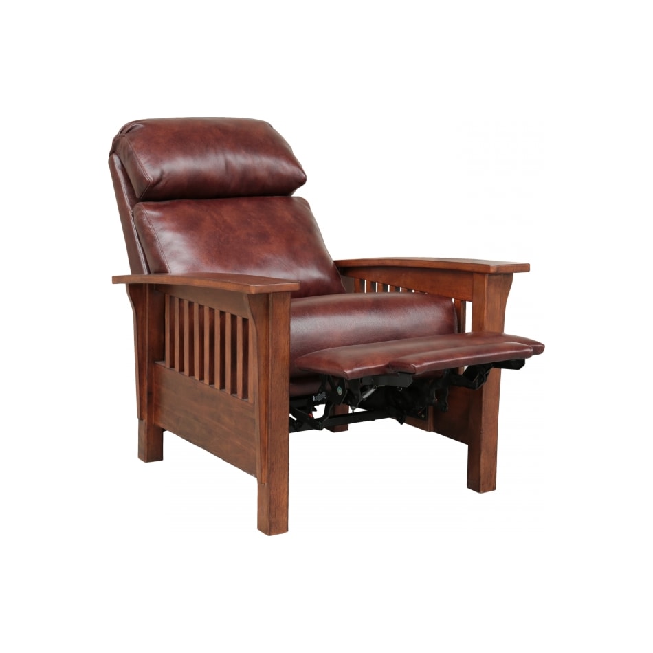 mission wenlock fudge leather push back recliner   